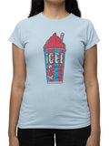 Officially Licensed ICEE Classic Cup - Retro 'Coldest Drink In Town' Graphic Women's T-shirt