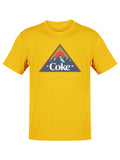 Officially Licensed Coca-Cola Retro Coke Mountain Adventure Triangle Graphic Men's T-shirt