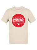 Officially Licensed Coca-Cola Retro 5¢ Bottle Cap Design Men's T-shirt