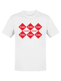 Officially Licensed Coca-Cola Checkerboard Coke Pattern Design Men's T-shirt