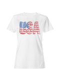 USA Flag Graphic Design Women's T-shirt