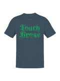 Touch Grass Gothic Typography Men's T-shirt