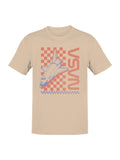 Officially Licensed Nasa Retro Space Shuttle Checkered Men's T-shirt