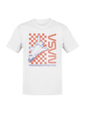 Officially Licensed Nasa Retro Space Shuttle Checkered Men's T-shirt