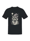 Magical Raccoon Night Scene Men's T-shirt