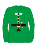 Festive Elf Suit Design with Candy Cane Men's Sweatshirt