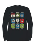 Retro Mobile App Icons  Women's Sweatshirt