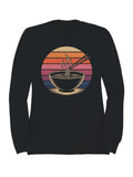Retro Sunset Ramen Bowl Art Women's Sweatshirt